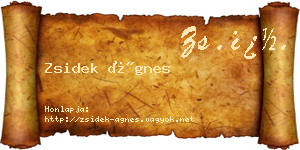 Zsidek Ágnes névjegykártya