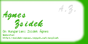 agnes zsidek business card