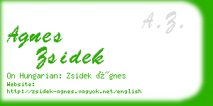agnes zsidek business card